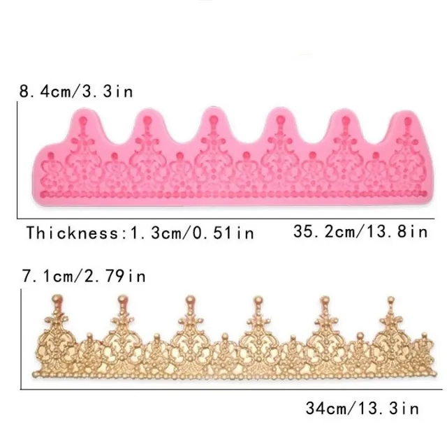 3D Nagy Európai Stílusú Barokk Korona Szilikon Penész Fondant Csokoládétorta Dombornyomott Dekoráció Sütőszerszámok Gyanta - Image 6