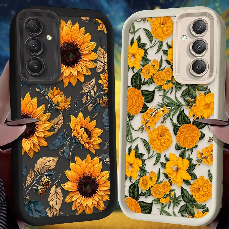 Sunflower Flower Oil Painting Shockproof Phone Case Cover