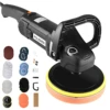 1400W 7 Inch/6 Inch Buffer Polisher Rotary Buffer Polisher Waxer 8 Variable Speed 600-3600 RPM Detachable Handle for Car Boat 1