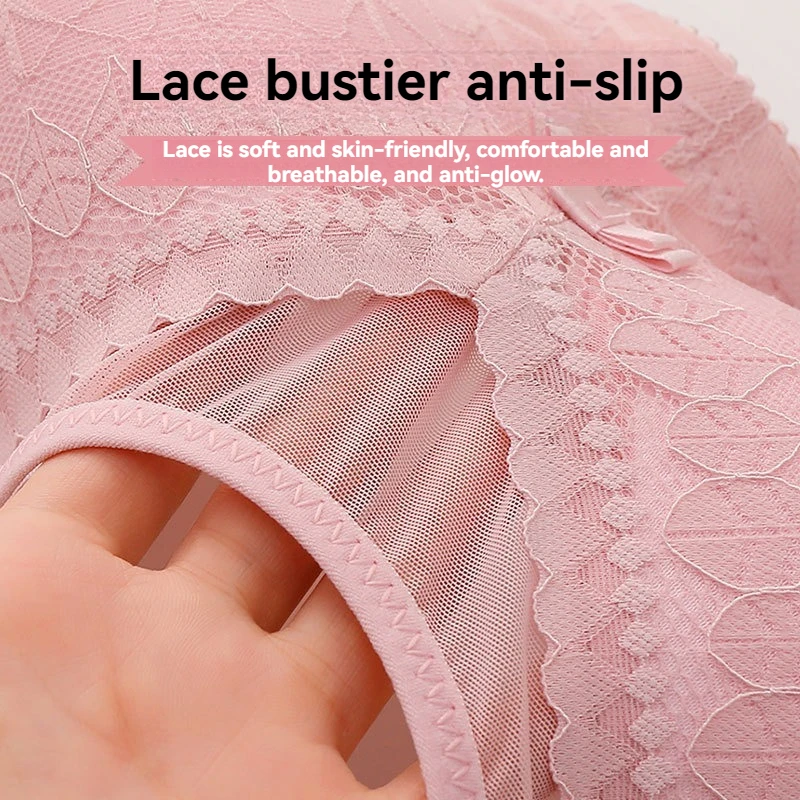 New Large Size Sexy Thin Section Lace Push Up Tops Bust Non Steel Ring Top Support Mom Bra Women's Underwear Brasiere Lingerie