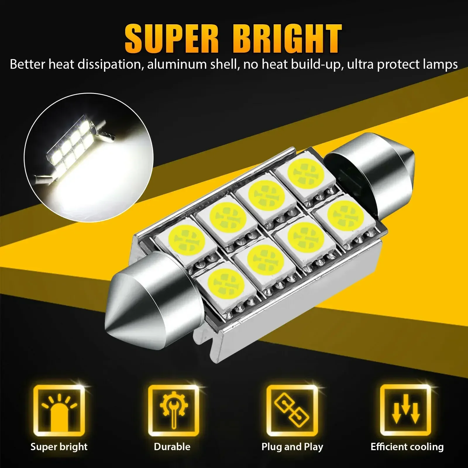 LED Car Lights 23Pcs T10 5050 Interior Dome Trunk License Plate Lamps Kit White for Bmw E53 E60 E90