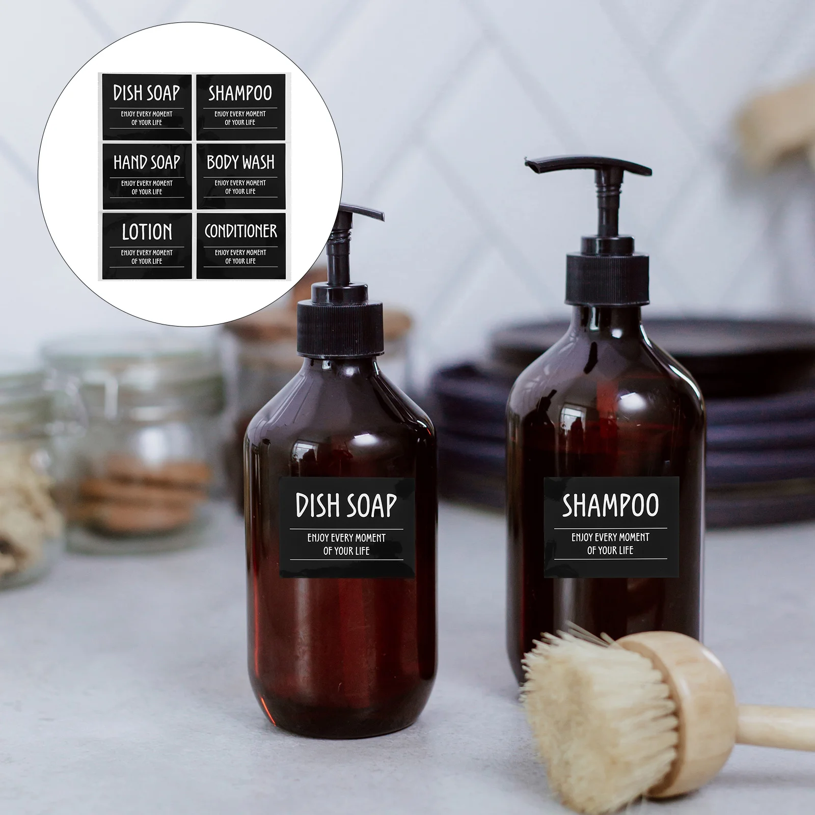 

Bathroom Tags Labels Shampoo Bottle Sticker Waterproof Tag Sub-bottle Pvc Self-adhesive For