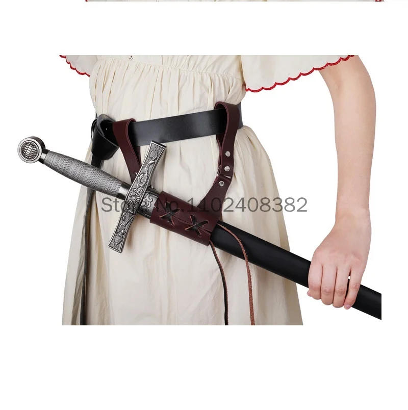 Cosplay Medieval Sword Belt Waist Sheath Scabbard Holder Adult Larp Knight Battle Weapon Costume Rapier Ring Belt Strap Holster sword holder sheath