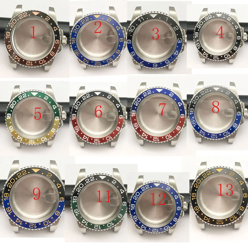 

40mm Watch Case with Bezel Watch Accessories Diving Watches Case for 8200/8215/GD2813/GD3804 GMT Watch Case Accessories