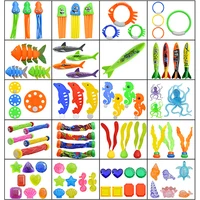 Children Diving Toy Set Plastic Summer Float Swimming Pool Accessories Torpedo Seaweed Water Toys Kids Underwater Training TMZ 2