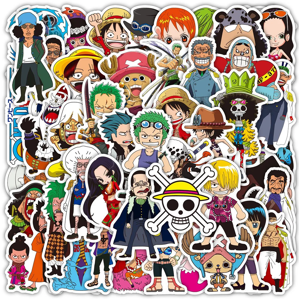 

10/30/48pcs Anime ONE PIECE Waterproof Stickers Skateboard Laptop Motorcycle Travel Luggage Cool Sticker Decals Kid Classics Toy