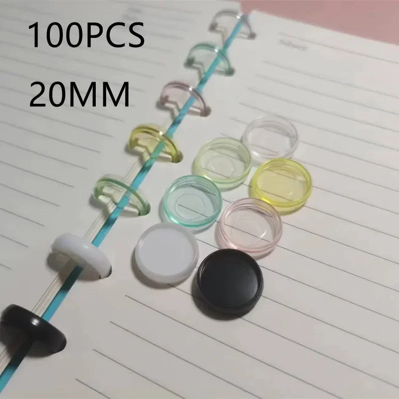 20MM LooseLeaf Mushroom Button LooseLeaf Photo Album Solid Disc Color Transparent Mushroom Hole Binding Button 100PCS