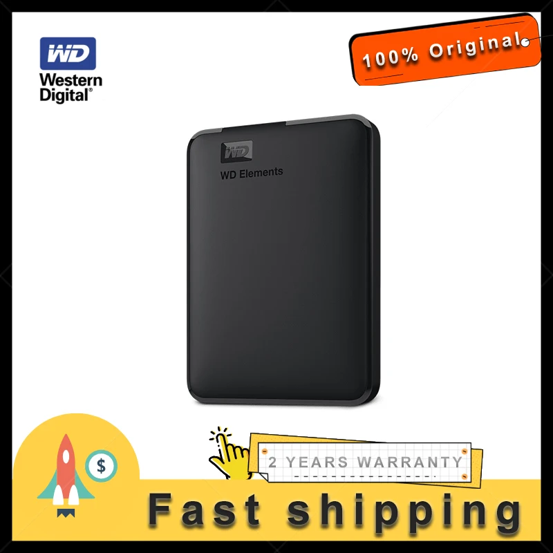 Western Digital WD Elements 5TB 4TB 2T 1T disco duro externo 2,5 "USB 3,0 disco duro HDD externo portátil para ordenador portátil de escritorio