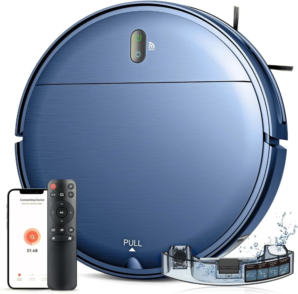 

Robot Vacuum and Mop Combo, 2 in 1 Robot Vacuum Self-Charging Robot Vacuum Cleaner Compatible with WiFi/APP/Alexa