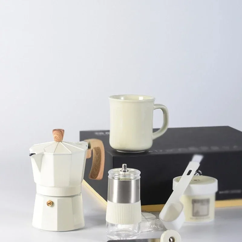 Espresso Maker Set with Hand Grinder, Moka Pot & C...