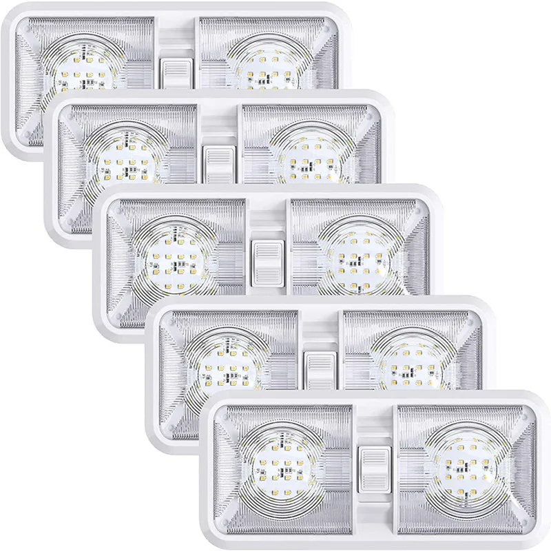 5 Pack RV LED 12v Ceiling Fixtupe Double Dome Dome Light for Car/RV/Trailer/Camper/Boat Natural White 4000-4500K 0 4000 ntu 30 degree scattered light measure online industrial water analysis instruments suspended solid sensor turbidity meter