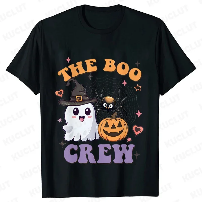 The Boo Crew 셔츠 할로윈 가족 매칭 티셔츠 가족 할로윈 파티 티셔츠 반팔 옷 패션 트렌드 티셔츠