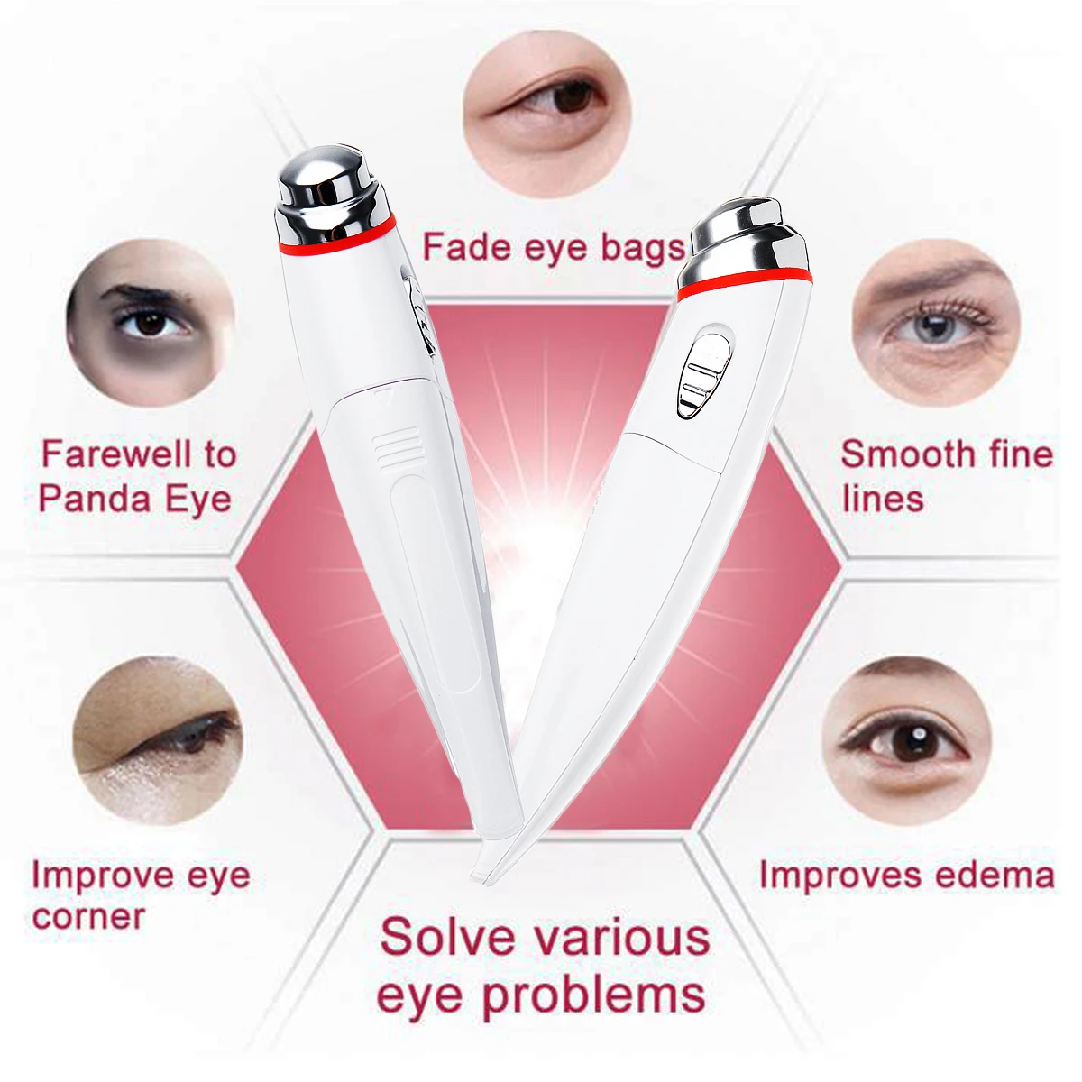 Eye Massager Electric Sonic Eye Massage Anti Wrinkle Vibration Therapy Dark Circle Removal