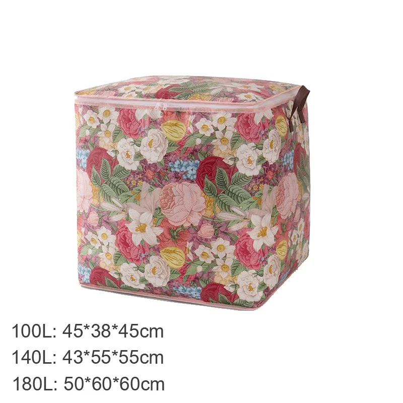 1/3/5PCS Flower Storage Bag Thickened Double Zipper Clothes Quilt Storage Bag Waterproof Moistureproof Moving Packing Bag 6
