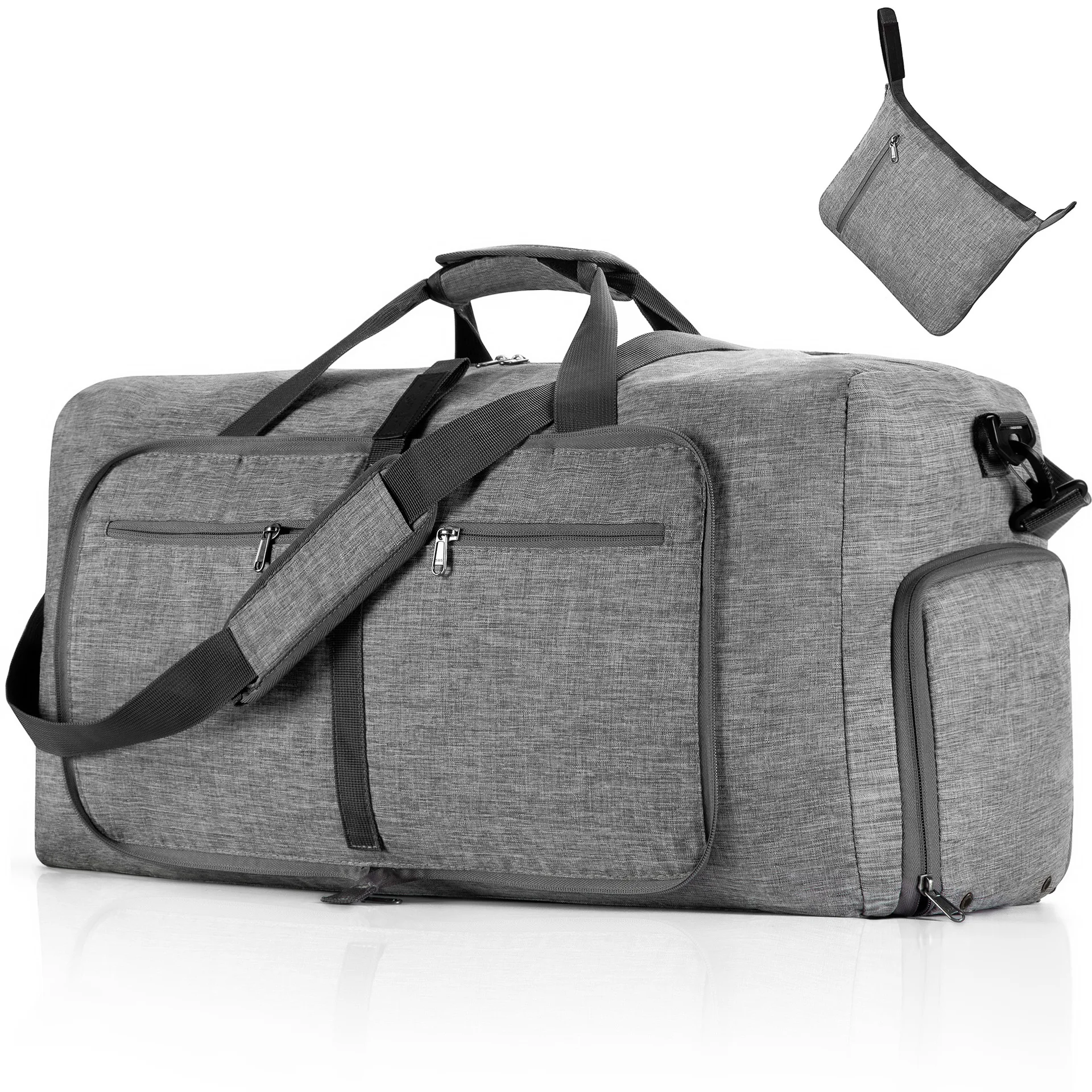 

Foldable Duffel Bag With Shoes Compartment Men Women Outdoor Large Capacity Travel Handbag Training Fitness Sport Storage Pouch