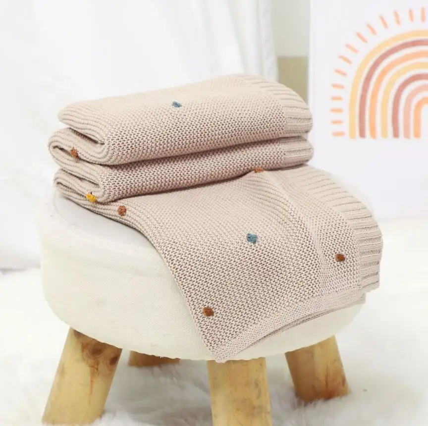 Knitted Baby Blankets Newborn Nordic Nursery Swaddle Wrap Throw Blanket Cotton Soft Baby Stroller Crib Blanket Bedding Quilt