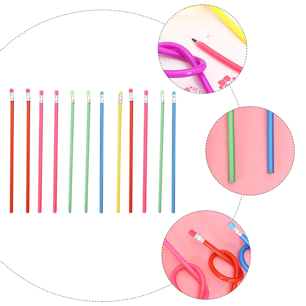 20 Pcs Stocking Stuffers Students Soft Flexible Pencils Novelty Gift Gifts Cool Fun Bendable Kids Taste Constantly Folding 6