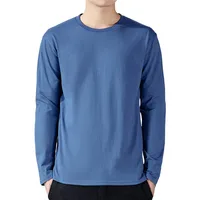 T-shirt en coton à manches longues pour hommes, maillot de corps monochrome, vêtements pour documents, printemps et automne 3