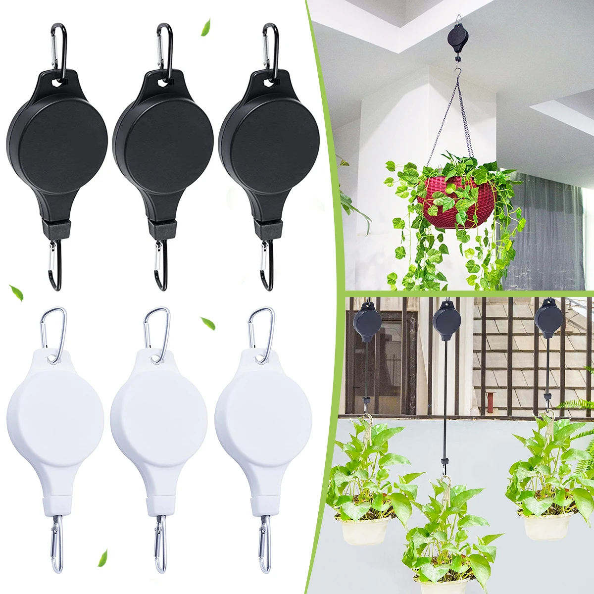 Retractable Plant Pulley Adjustable Heavy Duty Hanging Flower