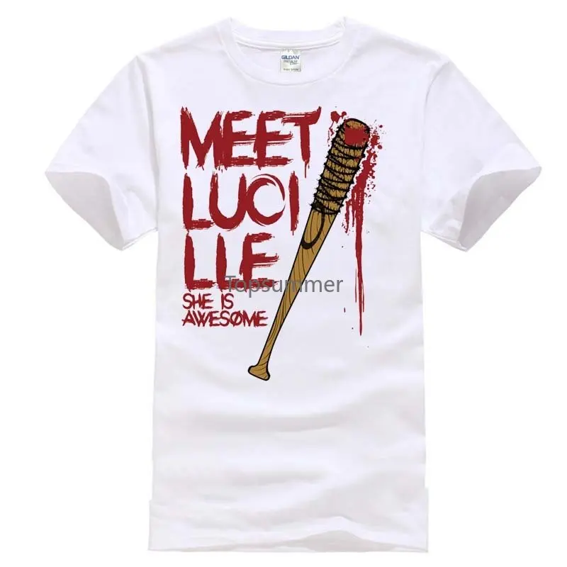 

The Walking Dead Negan Lucille Design Cool Summer Short Sleeve T Shirt Men Women Tv Show Hipster Tops Tee Plus Size S~3Xl