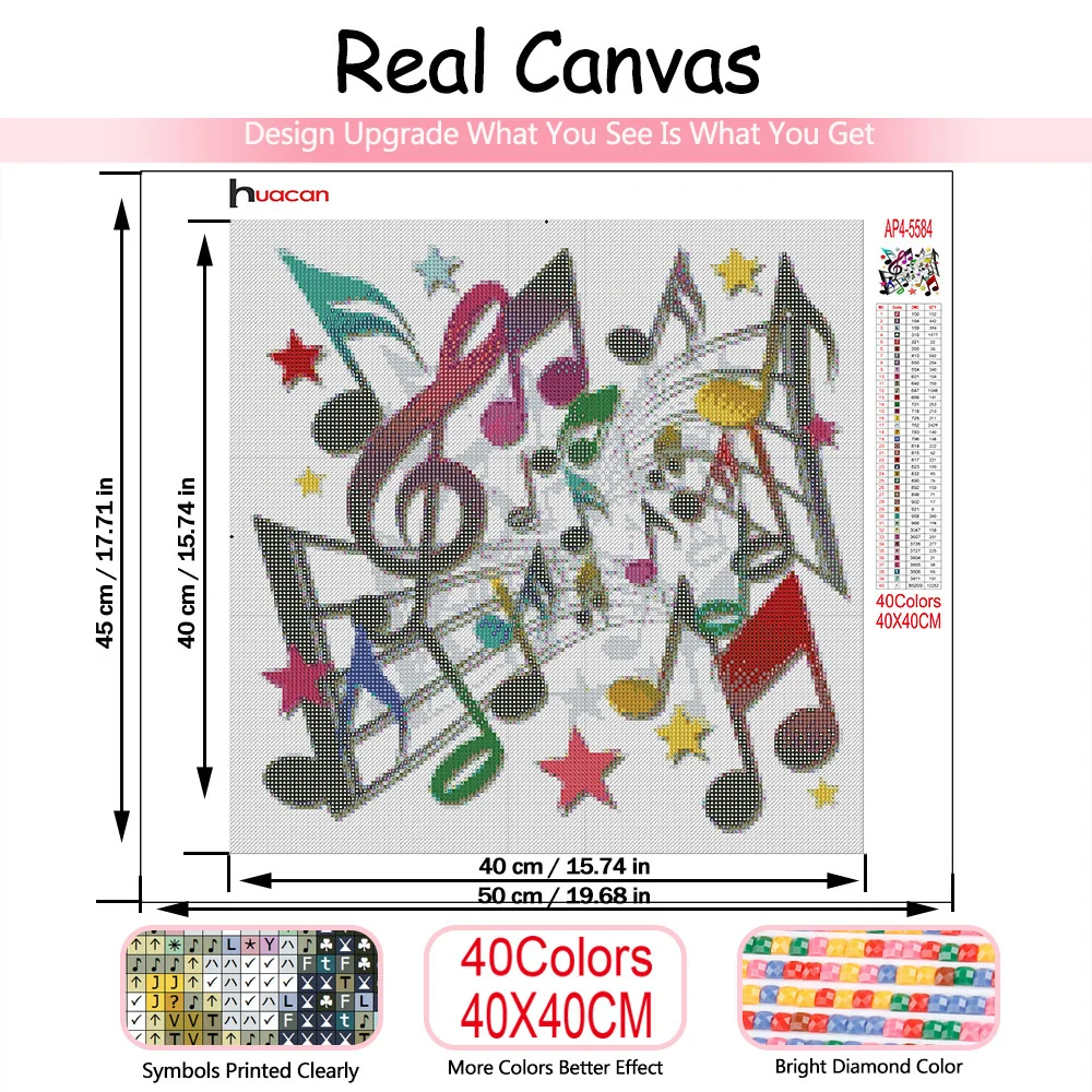 Huacan Diamond Art Painting Mosaic Music Scenery Home Decor Diamond Embroidery Sheet Music Cross Stitch Wall Sticker diamond painting diamond painting stickers