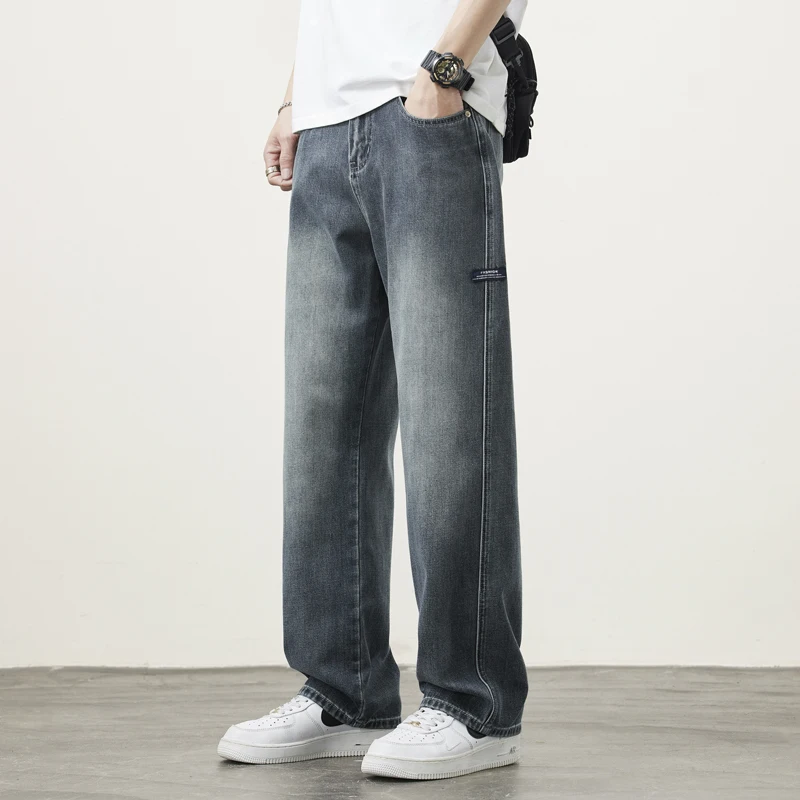 الصيف رقيقة الرجال جينز فضفاض غير رسمي تنفس الكوري...