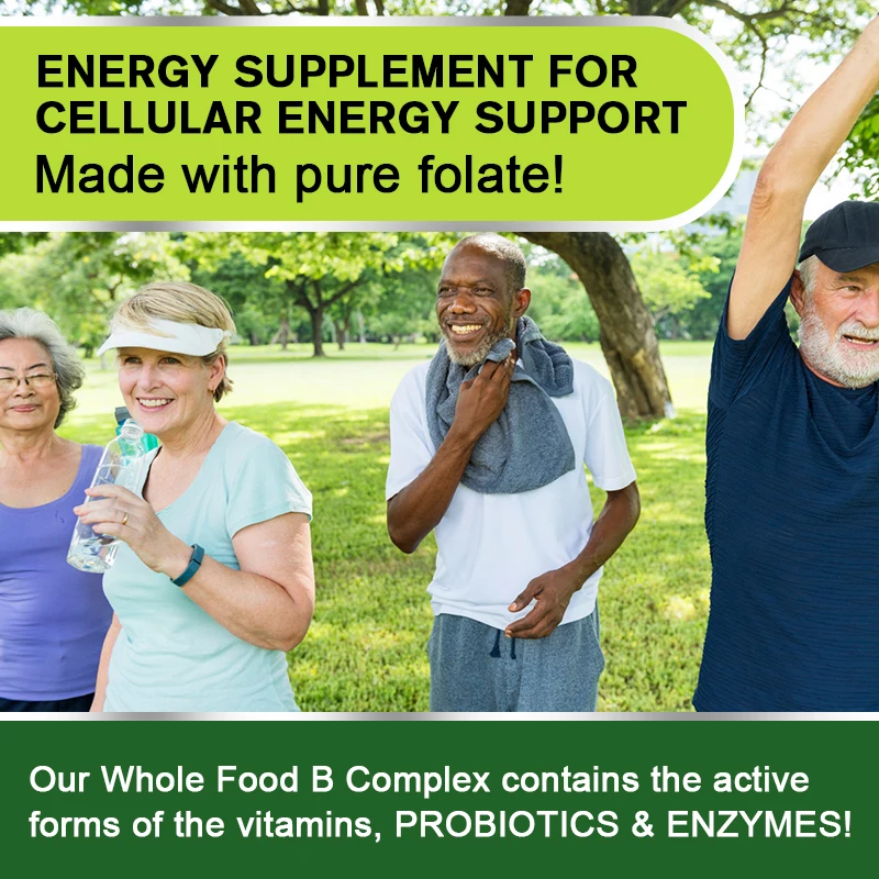 BEWORTHS Vitamin B Complex Capsules B1,B2,B3,B5,B6,B7,B12 Whole Food Supplement for Stress, Energy and Immune Support Non-GMO 4