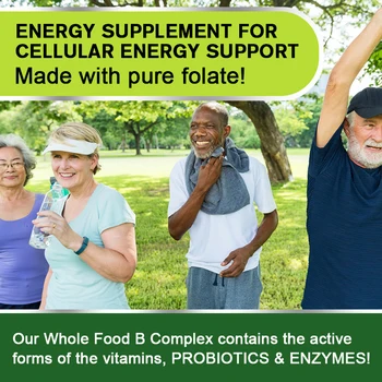 BEWORTHS Vitamin B Complex Capsules B1,B2,B3,B5,B6,B7,B12 Whole Food Supplement for Stress, Energy and Immune Support Non-GMO 4