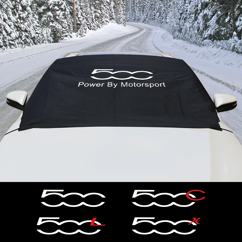 Car windshield protector snow ice dust block sun shade for Fiat 500 500C 2012 500X 500L Abarth waterproof cover auto accessory