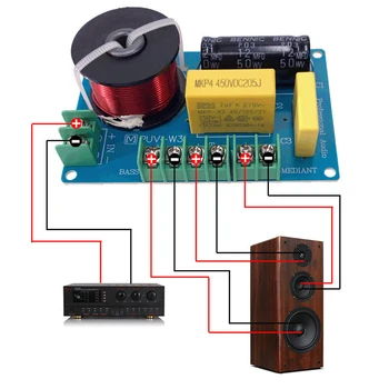 200W 3 Way HiFi Speaker Frequency Dividers Treble/Alto/Bass Audio Crossover Filter Circuit Board Home Theate DIY Speakers Filter