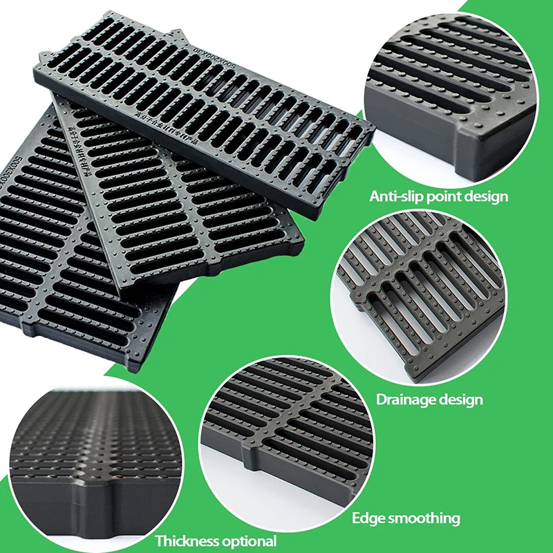 Resin plastic kitchen sewage ditch drainage sewer trench plate grid rainwater grate rectangular manhole cover kitchen sewage grate
