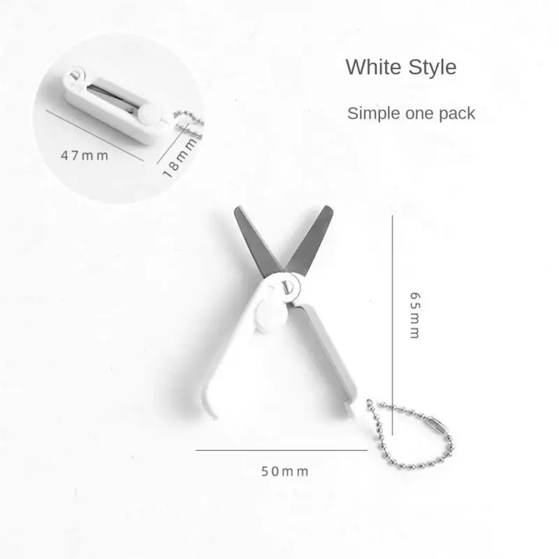 Creative folding portable mini scissors Morandi lovely paper-cutter student safety stationery key pendant keychain
