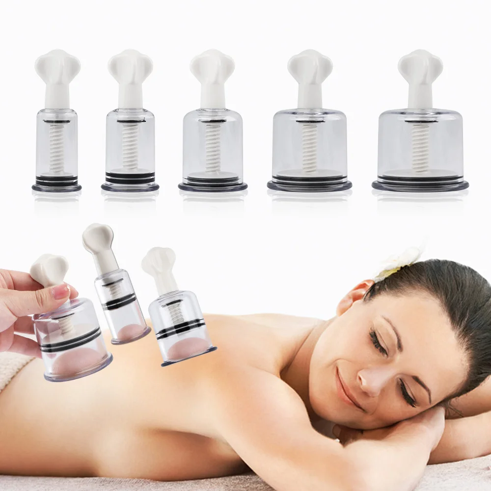 

5 Size Rotating Handle Vacuum Body Massage Cans Suction Enhancer Anti Cellulite Acupuncture Vacuum Cupping Cups Nipple Enlarger