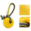 1pc Teeth Indestructible Bite Rubber Puppy Funny Training Ball Chew Toys Play Fetch Solid with Carrier Rope Pet Dog Toy 3