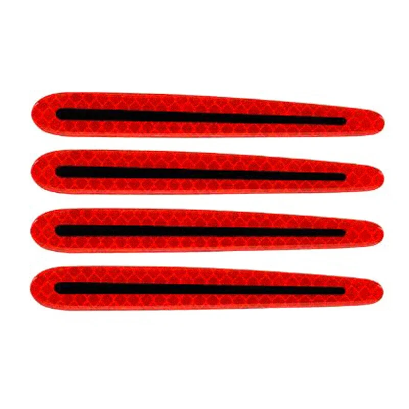 

8Pcs Anti-collision Sticky PVC Safety Reflective Car Door Handle Door Bowl Warning Sticker Exterior Red/Black Fit for All Cars