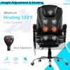 Ergonomic Reclining Office Chair, Heat & Massage High Back Desk Chair w/Retractable Footrest, Executive Swivel Leather Chair 4