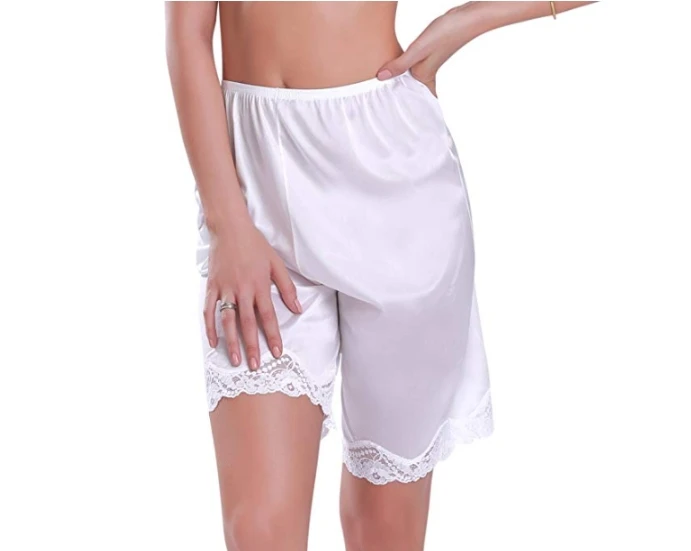 Women Classic Midi Pyjama Bottoms Summer Casual Soft Solid Lace Half Slip Sleepwear Kawaii Harajuku Sleep Bottoms Home Wears_ecoleips.com