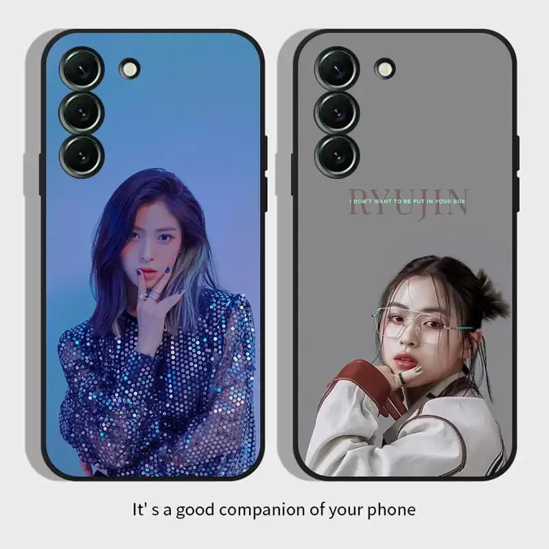 -Itzy- R-Ryujin-Custodia Per Telefono Idol Ragazza Carina Per Samsung Galaxy S 23 22 21 20 10 E 9 8 7 6 Plus Edge Ultra Lite Cover Morbida Nera