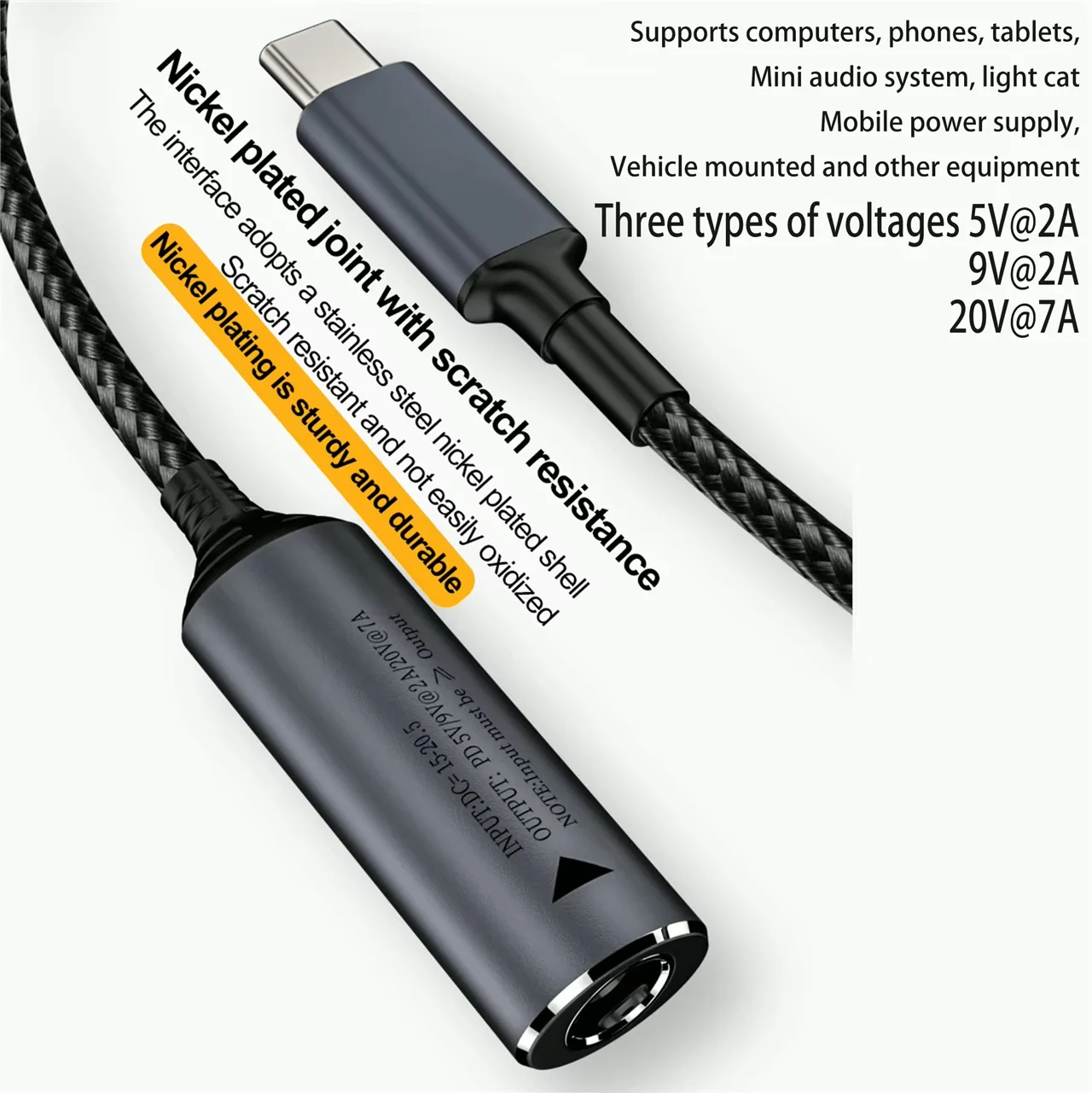 140W ���� ��Ʈ�� 5V 9V 20V DC ���� USB C ���� C PD ���� ����� ��ȯ�� Macbook Huawei �� ���� ���� ���̺�