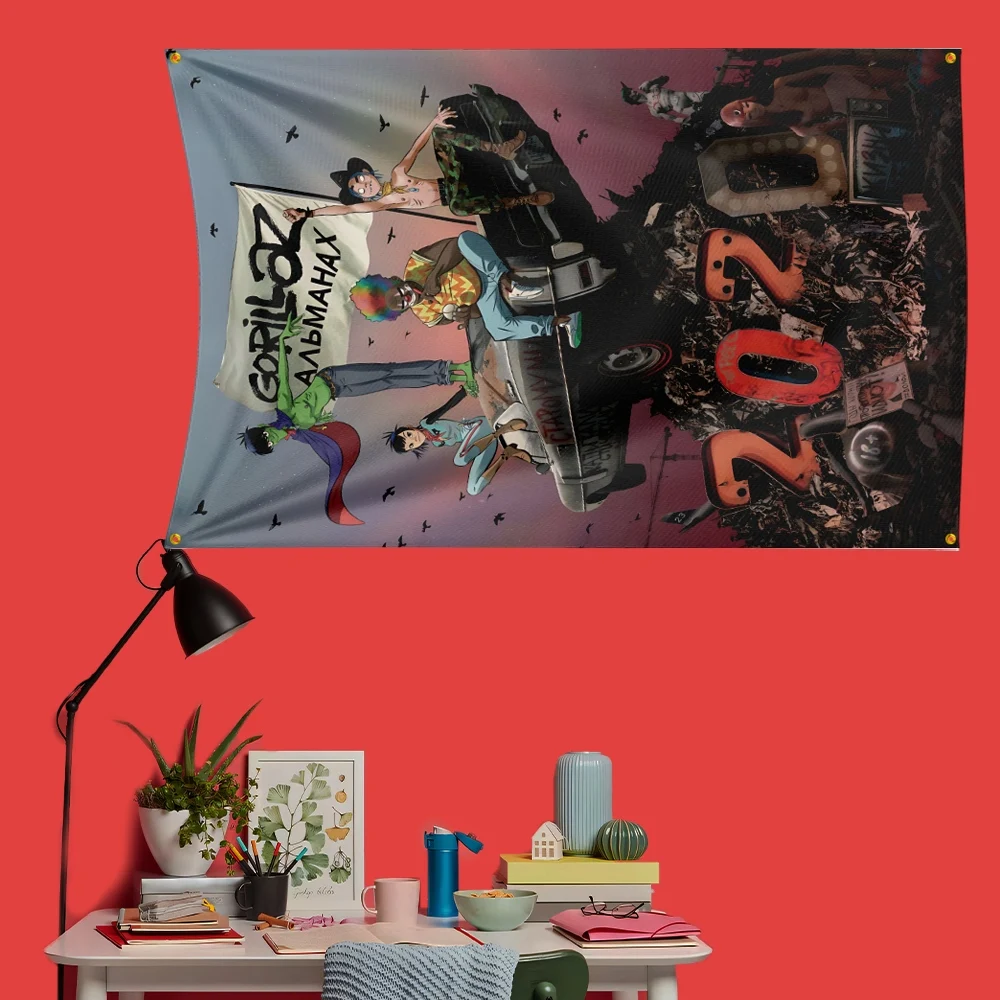 Gorillaz-Inspired Rock Music Flag - Large Decorative Banner
