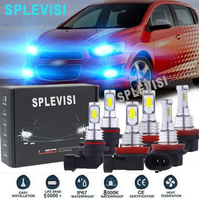 LED Headlight Fog Light Hi Low Beam Ice blue Car Lights SUPER CAR ID