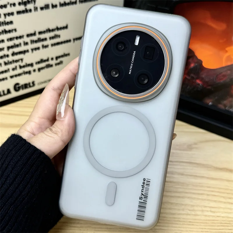 Translucent Frosted Barcode Phone Case with MagSafe Compatibility