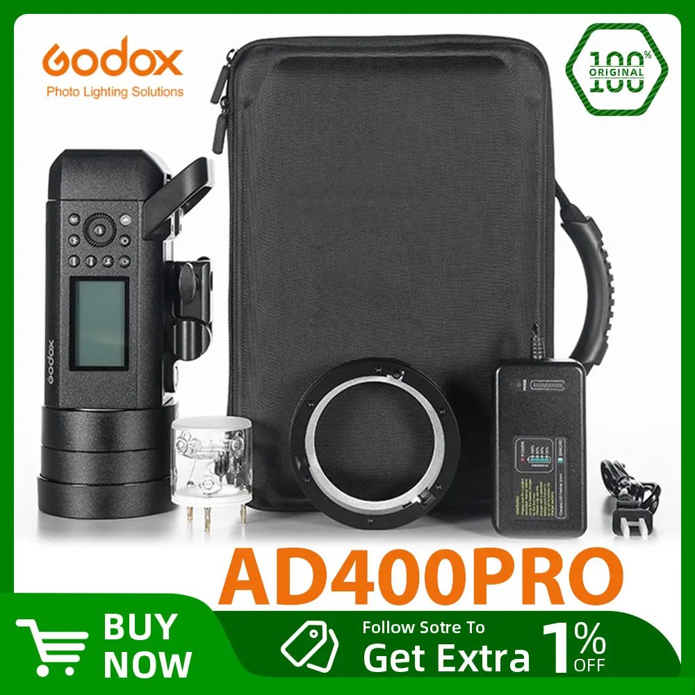 Godox 400W AD400 Pro WITSTRO All-in-One Outdoor Flash AD400Pro Li-on Battery TTL HSS Built-in 2.4G Wireless X System on camera flash camera flash
