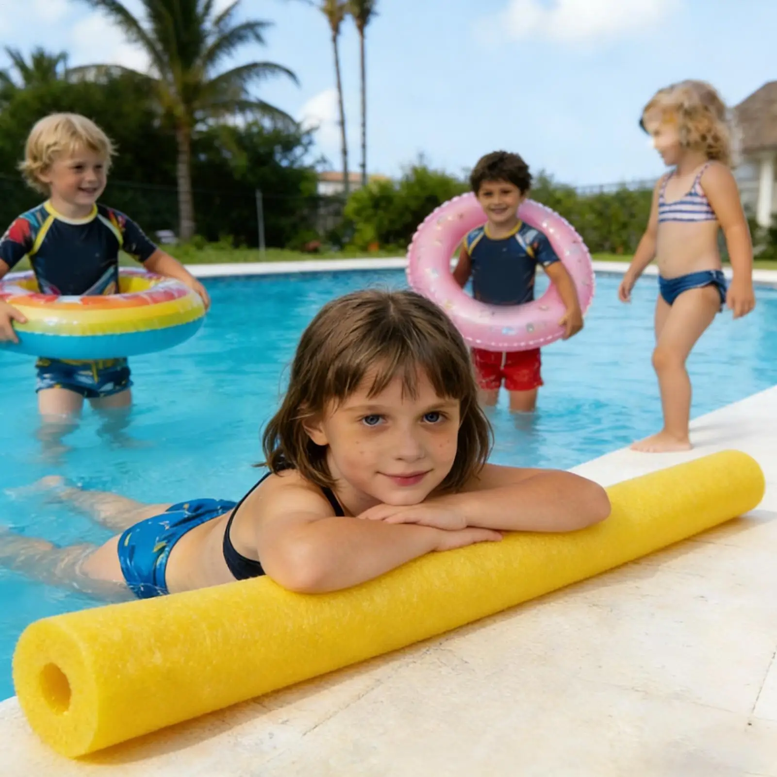 Pool Noodles Foam Tube Floating Hollow Large Colorful Exercise Aid Pool Noodles Tube for Aerobics Craft Projects Parties Water