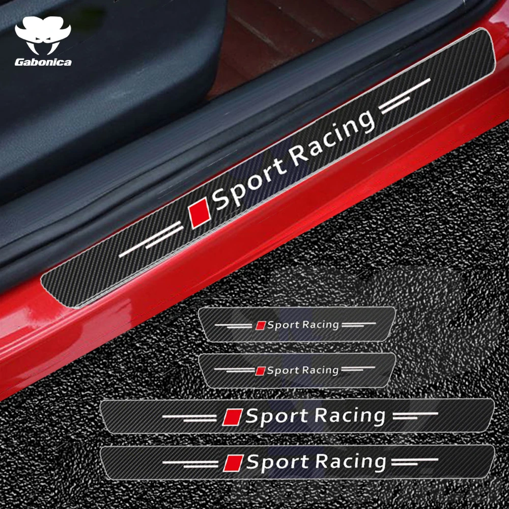 New Carbon Fiber Car Door Sills Sticker For Audi Sline A1 A3 A4 A5 A6