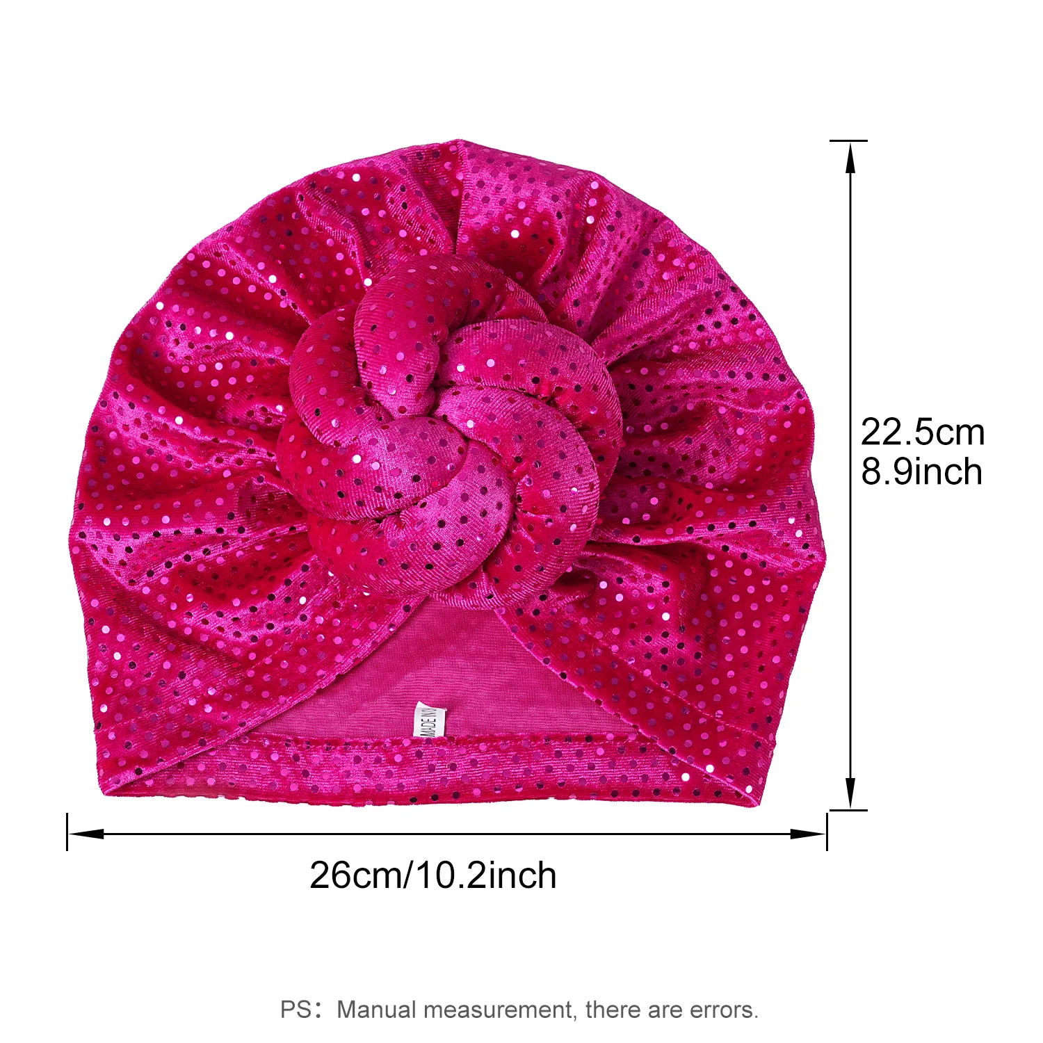 Cappello turbante pieghettato da donna, hijab, per chemioterapia, kaki indiano, 2 set (kaki), 8