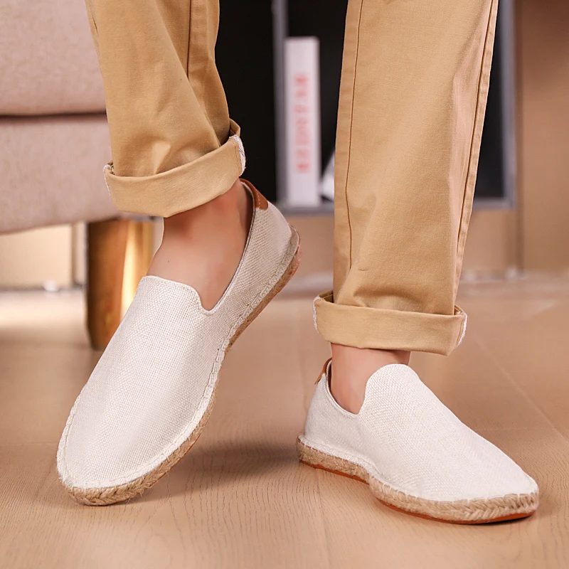 Espadrilles Vrouwen Schoenen Patchwork Slip Op Zomer Schoenen Mannen Loafers Ademende Canvas Schoenen Jute Wikkelen Schoenen Unisex Outwear