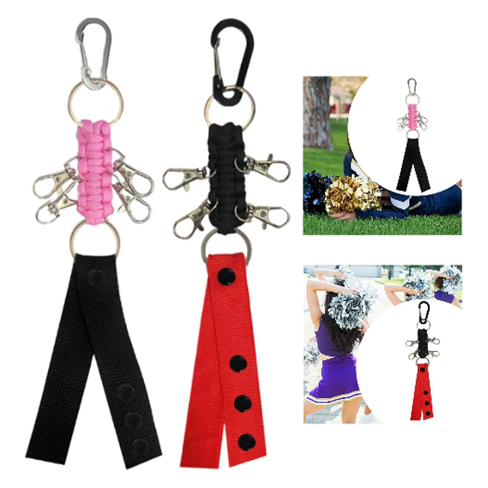 Pom Poms Holder Strap Keychain for Matches Dance Party Stage Performances