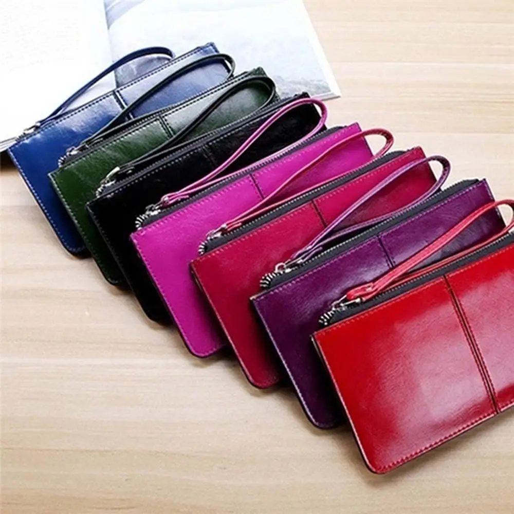 

Women Fashion PU Leather Long Wallet With zipper Coin Purse Card Holder Money clip Multi Card Pockets Handbag