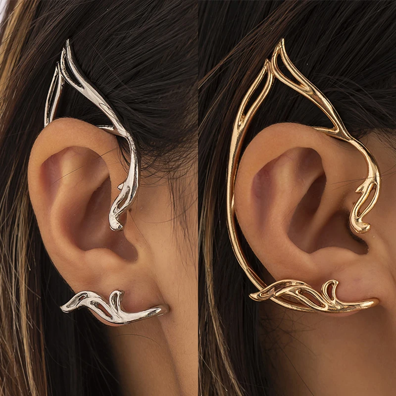 Orecchini Con Clip Per Orecchie Vuote Con Orecchio Di Gatto Orecchini Semplici E Cool Elf Ear Outline Ear Cuff Lega Senza Piercing Clip Per L'Orecchio